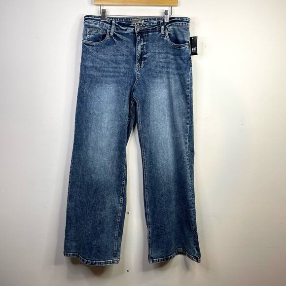 Kut from the Kloth Denim - Kut from the Kloth Jean High Rise Wide Leg Distressed Blue Jeans womens 16 new
